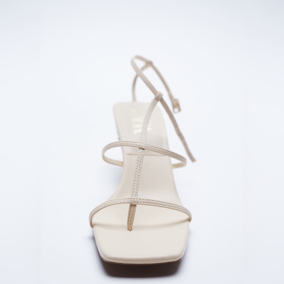 Zara Multi Strap High Heel Sandal / white / beige/ 8 - Picture 3 of 8